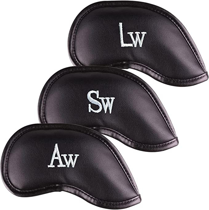 Premium Leather Iron and Wedge Golf Club Head Covers All Teed Up